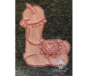 Stickdatei - Lama 4 Line Art